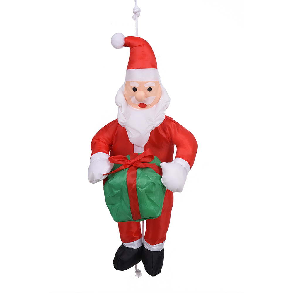 60CM Kerstman klimmen op touw /ladder/cadeau/candycane/schommel