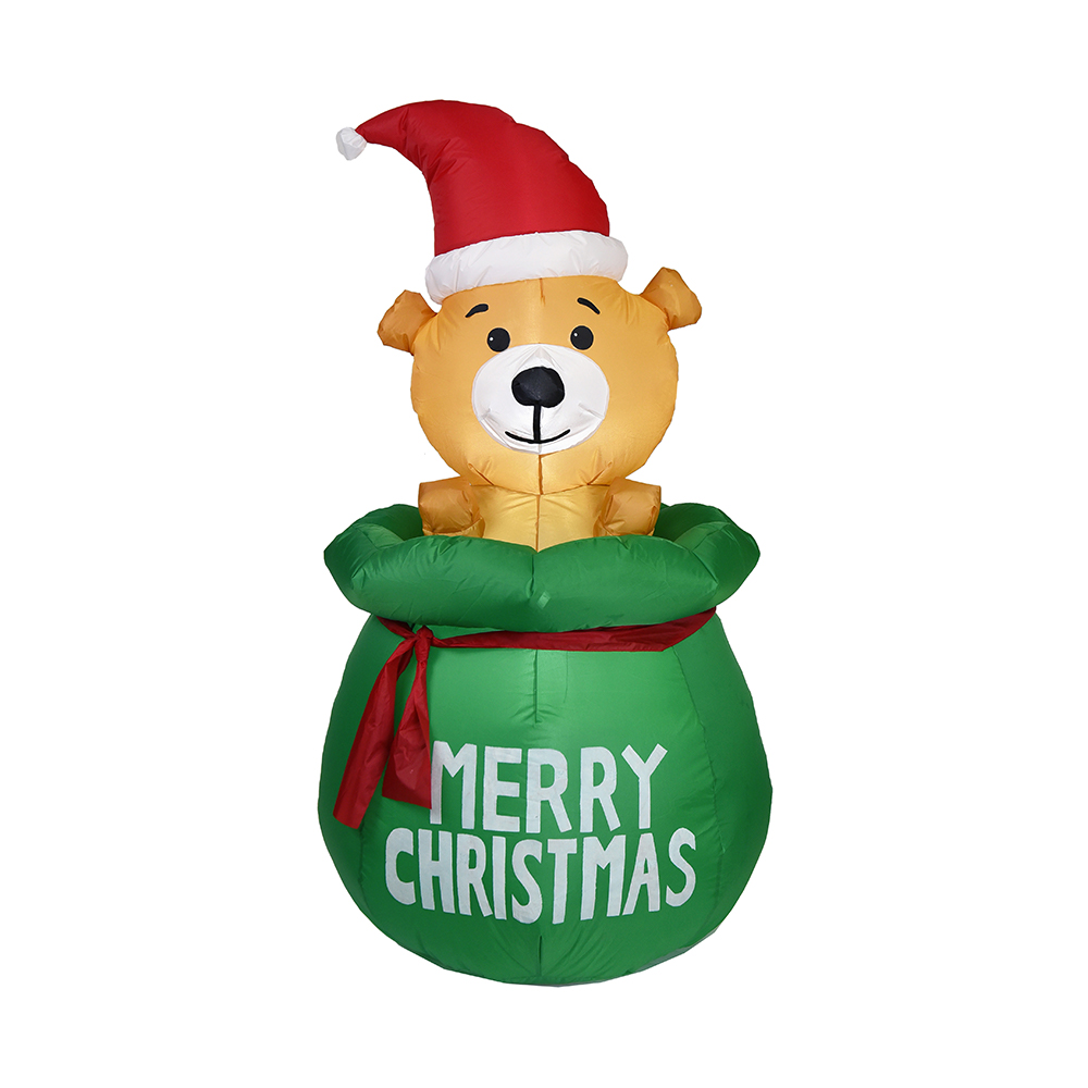 150 cm kerst opblaasbare teddybeer buitendecoratie （ingebouwde led-verlichting）