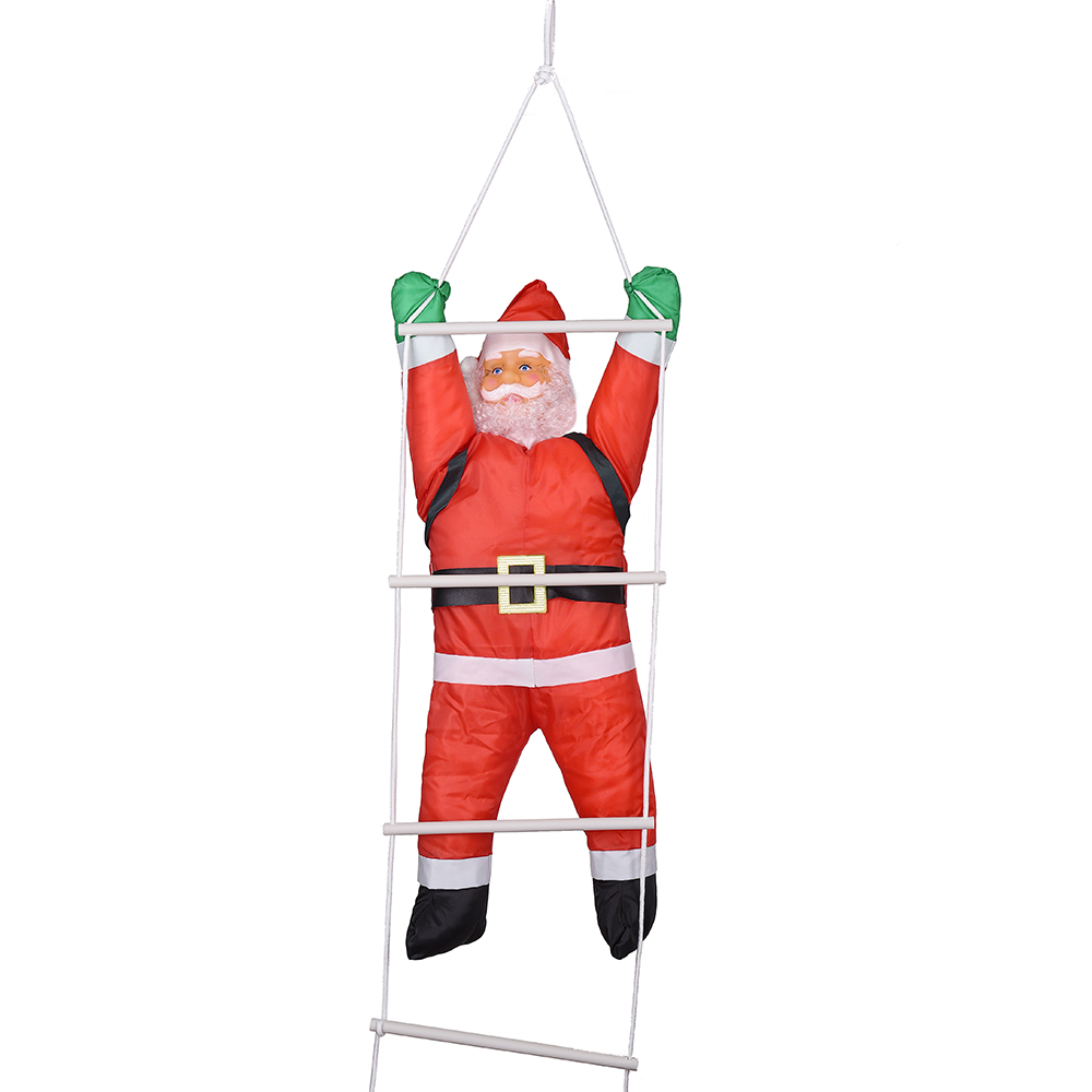 60 cm/90 cm/120 cm kerstman klimmen op touw/ladder kerst ornament voor kerstboom