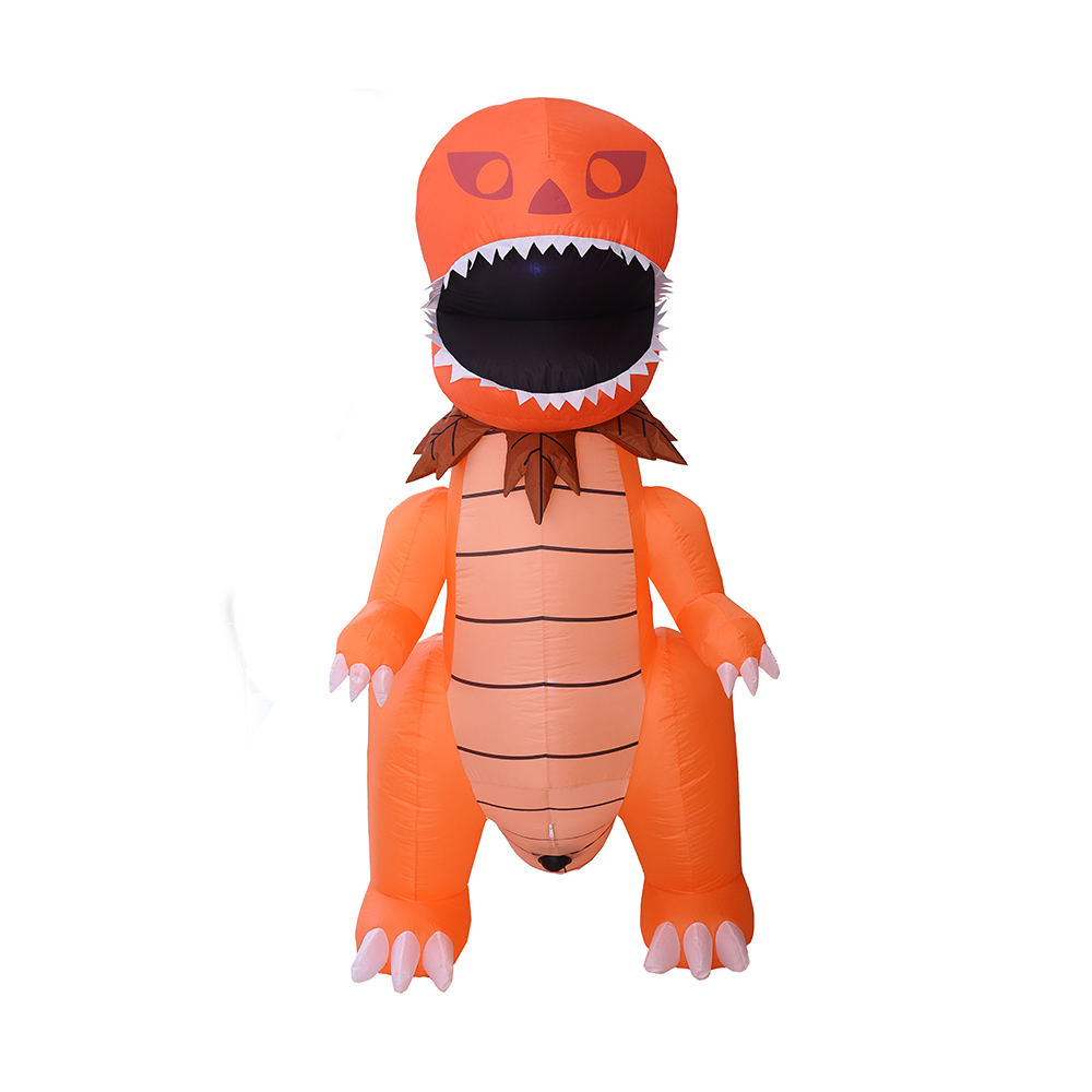 240 cm Halloween opblaasbare pompoen hoofd dinosaurus buiten decoratie (ingebouwde led)